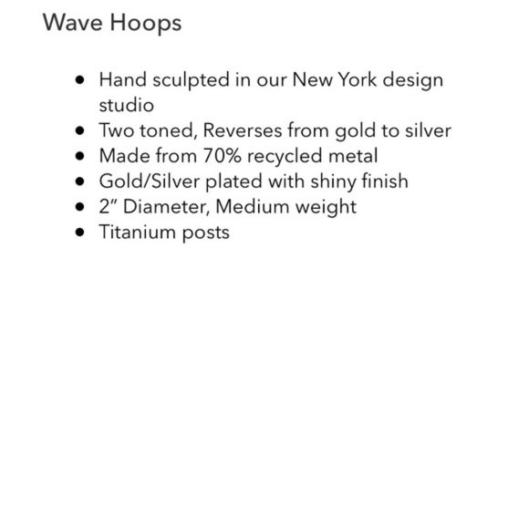 :: Stella & Dot Reversible Silver/Gold Wave Hoops - Picture 7 of 7